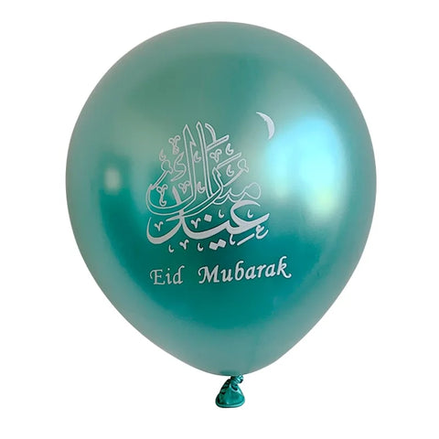 Green Eid Mubarak balloons 10pk