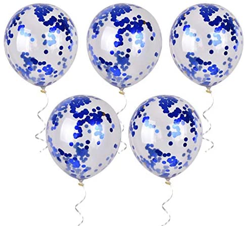 Blue confetti balloons 5pk