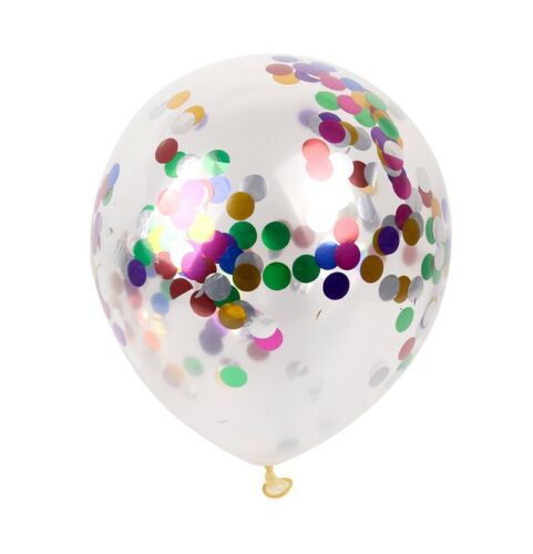 12" Mixed confetti balloons 5pk