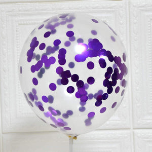 Purple confetti balloons 5pk