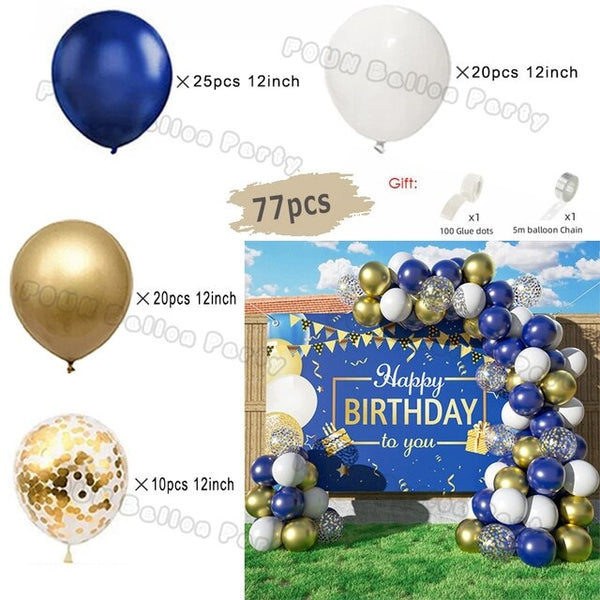 Balloon garland kit - Navy Blue and Gold