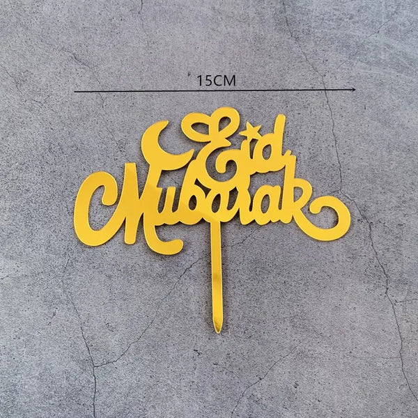Eid Mubarak Cake topper - Acrylic Gold