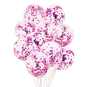 12" Pink confetti balloons 10pk