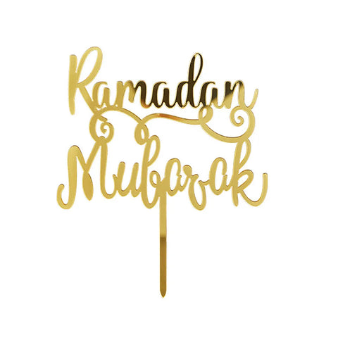 Ramadan Mubarak Cake topper - Acrylic Gold