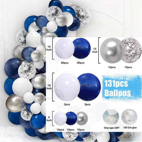 Balloon Garland Kit - Blue and Silver